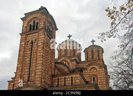 Belgrade in Serbia. The Church of Saint Mark is a Serbian Orthodox Church in Belgrade. St Mark`s Church is one of the largest churches in Serbia Stock Photo